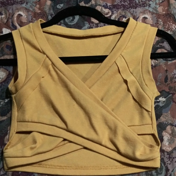 none Tops - 3/$15 Criss cross crop top
